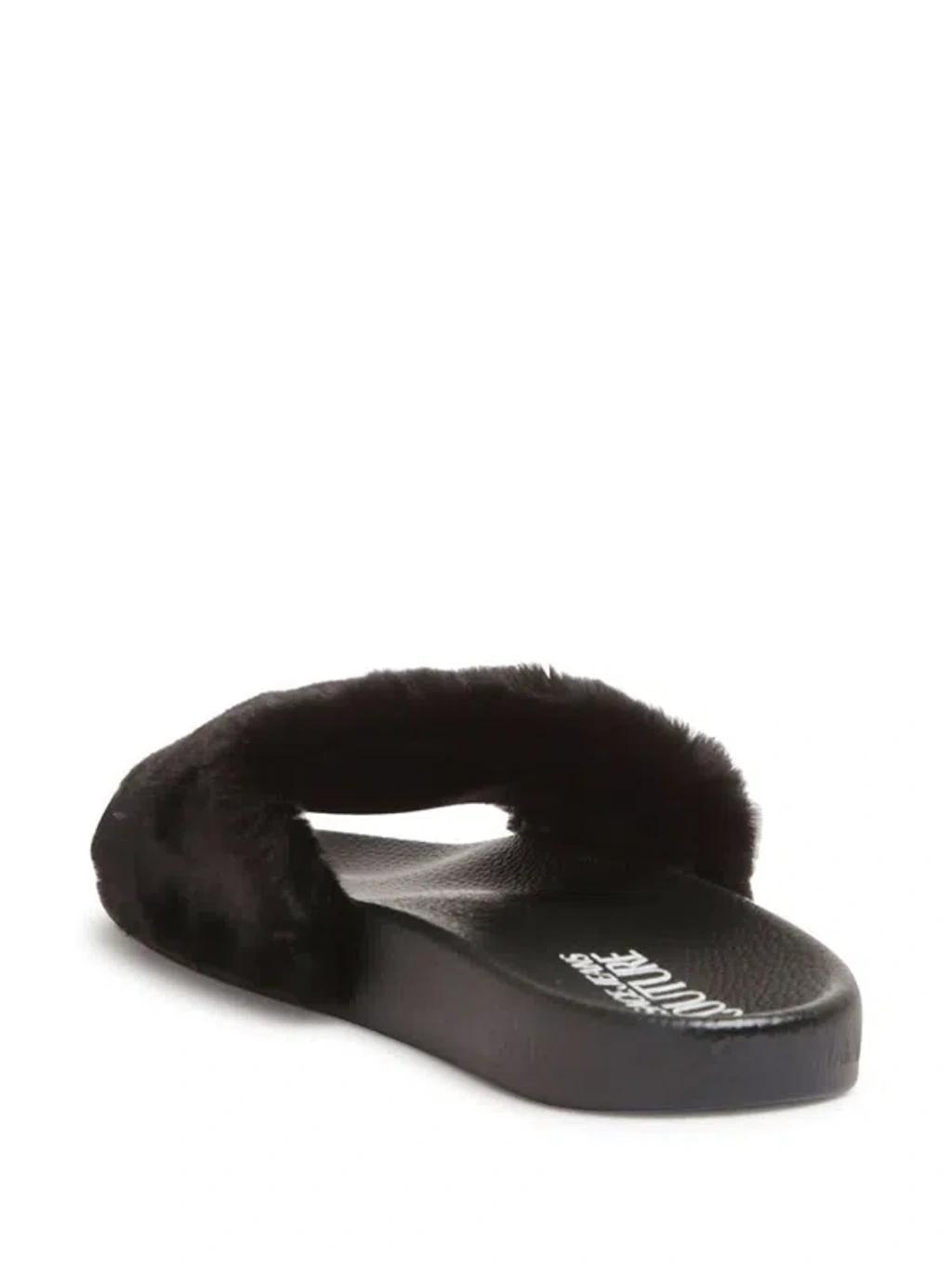 VERSACE JEANS COUTURE Black Shelly Slides Product Image