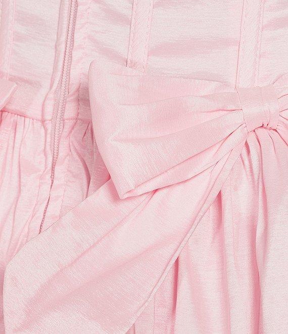 B. Darlin Strapless Corseted Bow Trim Ruffled Dress Product Image