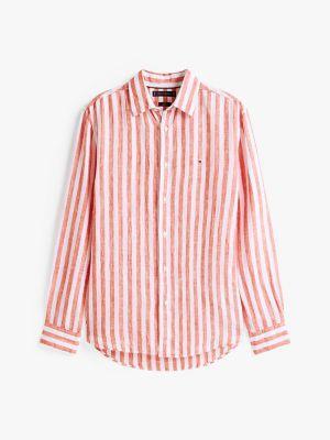 Regular Fit Linen Stripe Shirt Product Image