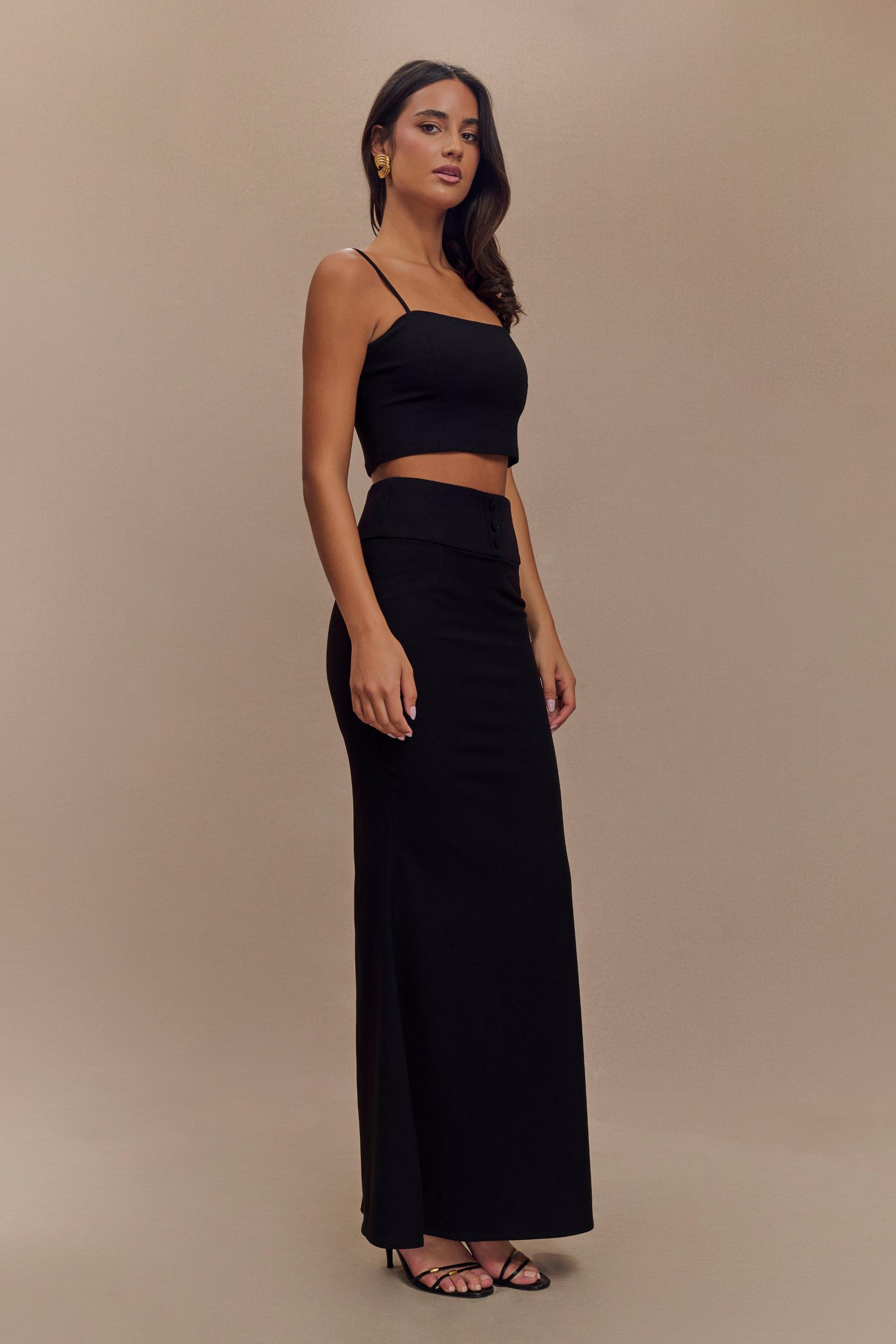 Grace Suiting Crop Top - Black Product Image
