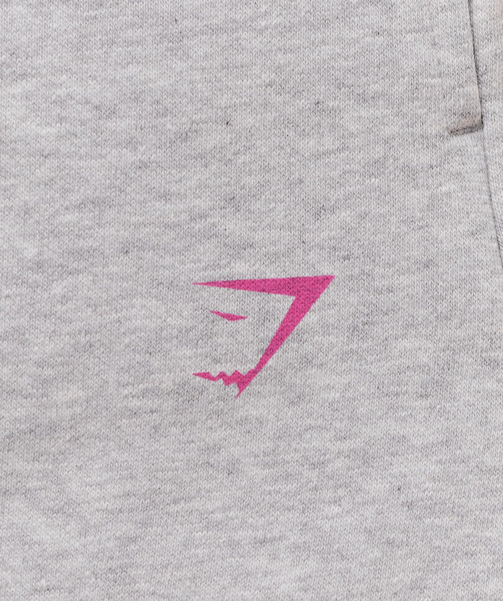 Gymshark Collegiate Graphic Fleece Shorts - Light Grey Core Marl Female Product Image