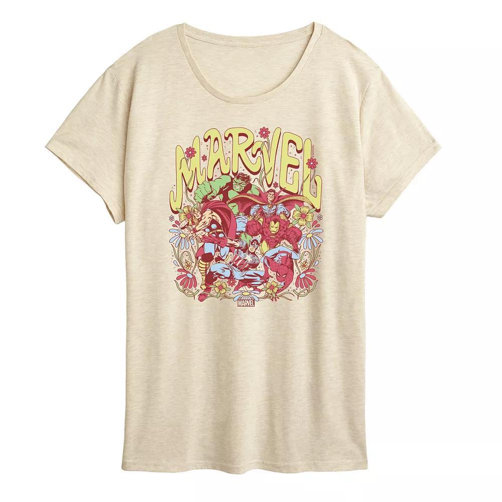 Women's Marvel Vintage Floral Graphic Tee,  Product Image