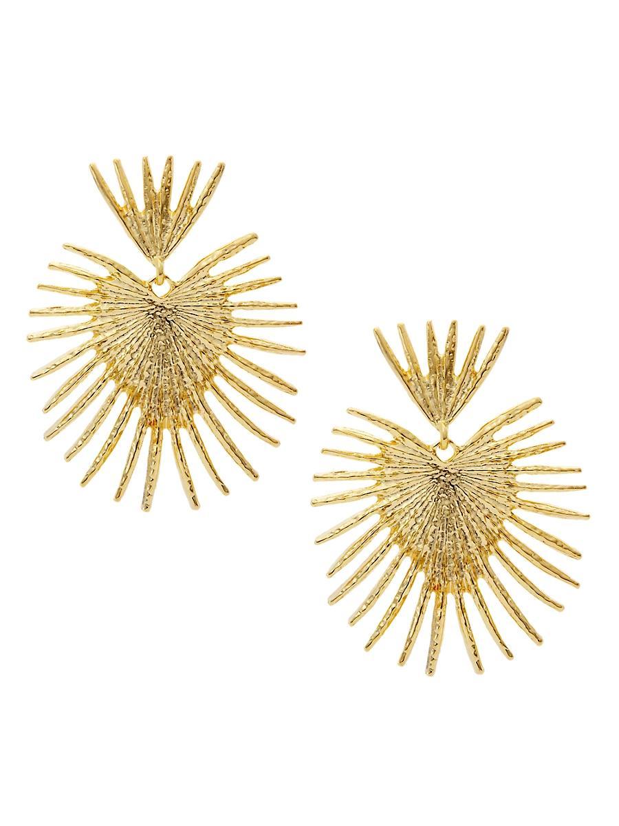 Kenneth Jay Lane Gold Fan Drop Post Earrings Gold One Size Product Image