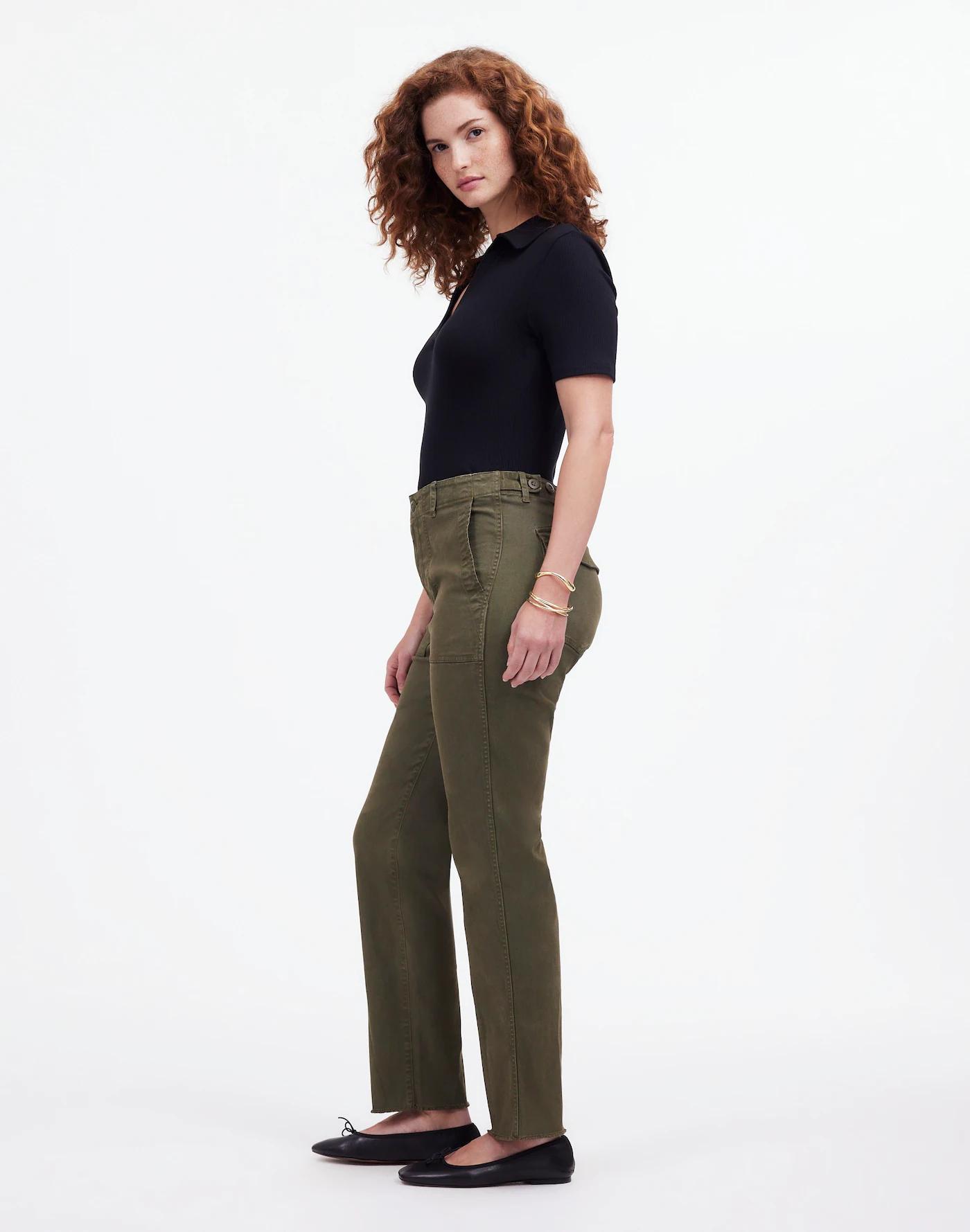 The Curvy Slim Straight Trouser Pant in Garment Dye Product Image