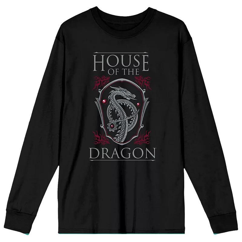 Men's House Of The Dragon Logo Long Sleeve Tee, Size: XXL, Black Product Image