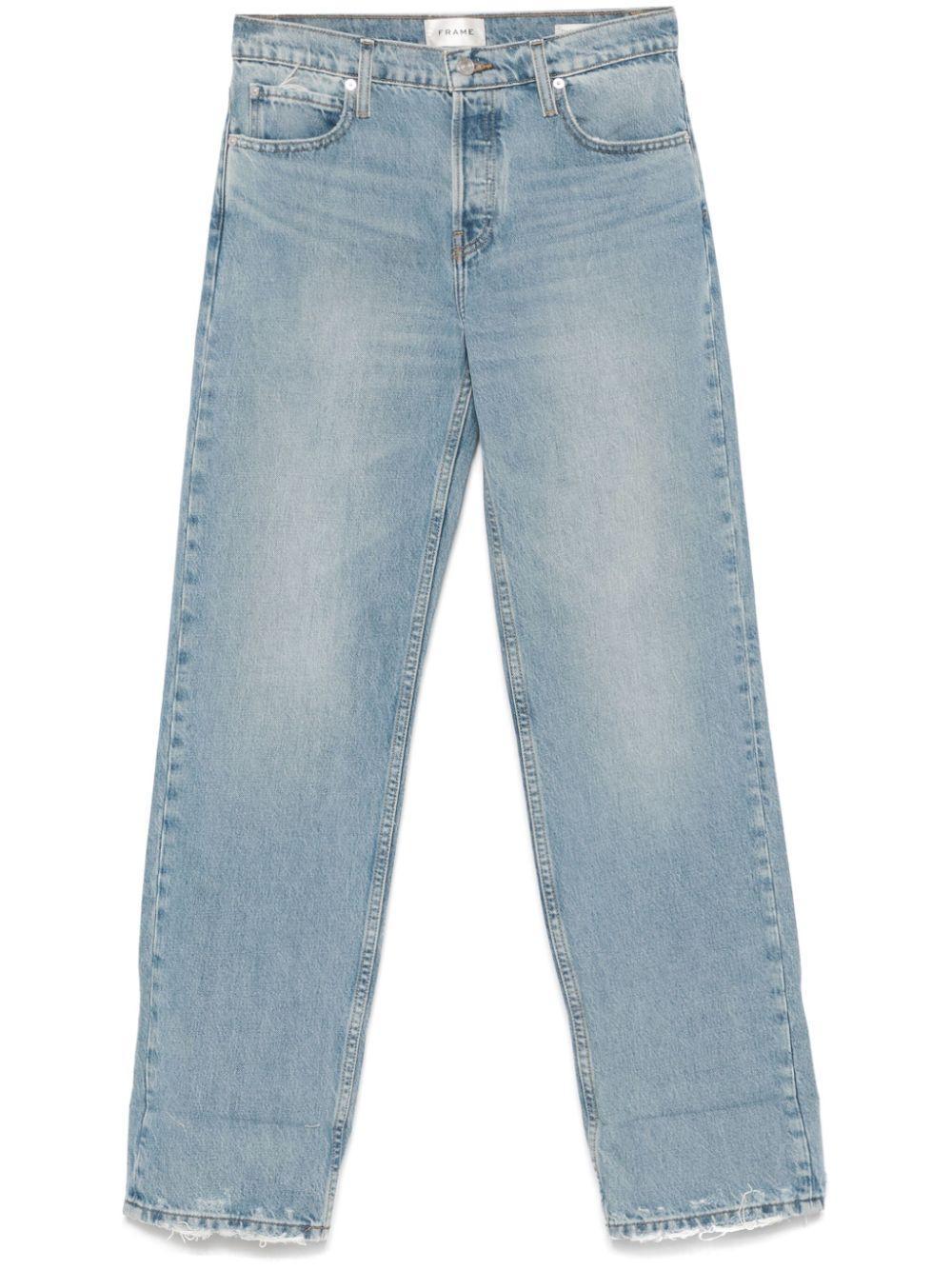 FRAME Slouchy Mid-rise Straight-leg Jeans In Blau Product Image