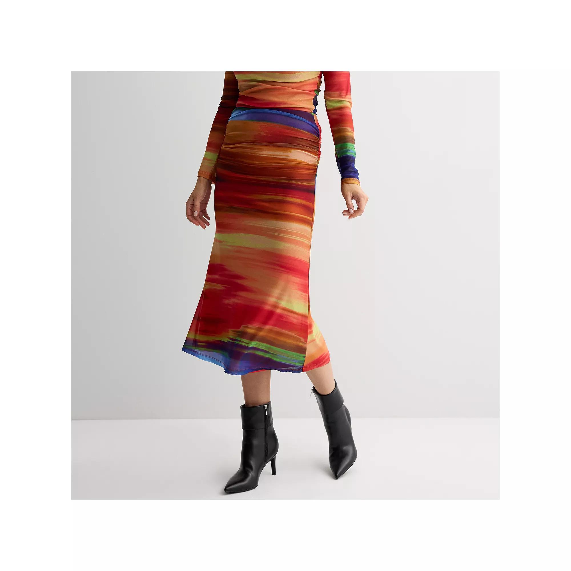 Women's INTEMPO™ Mesh Midi Skirt, Size: Large, Sunset Print Product Image