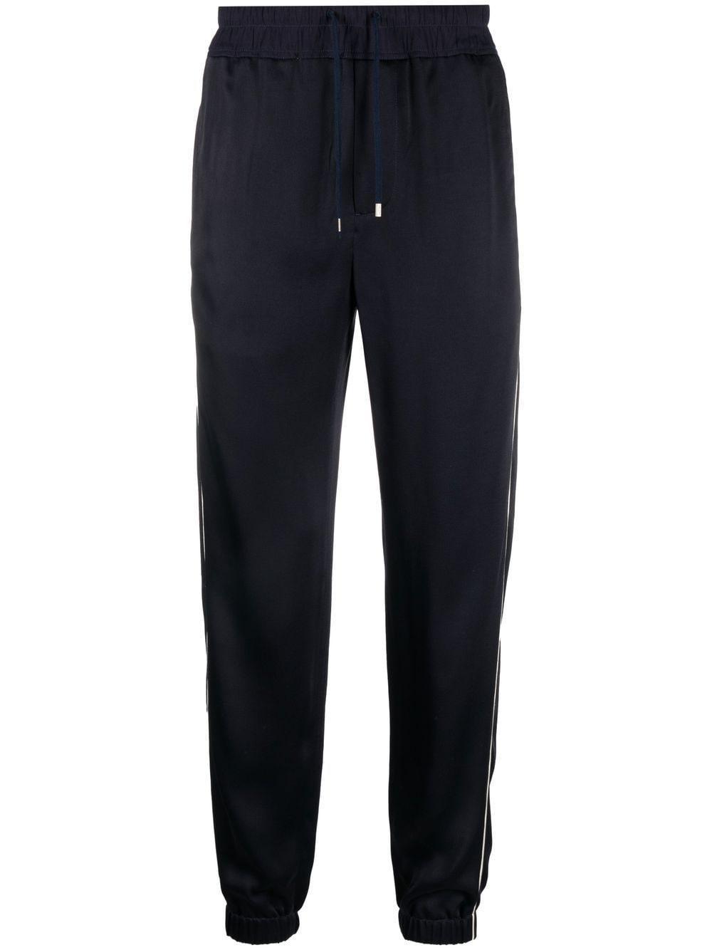 Slim-fit Tapered Suede Track Pants In Black Product Image