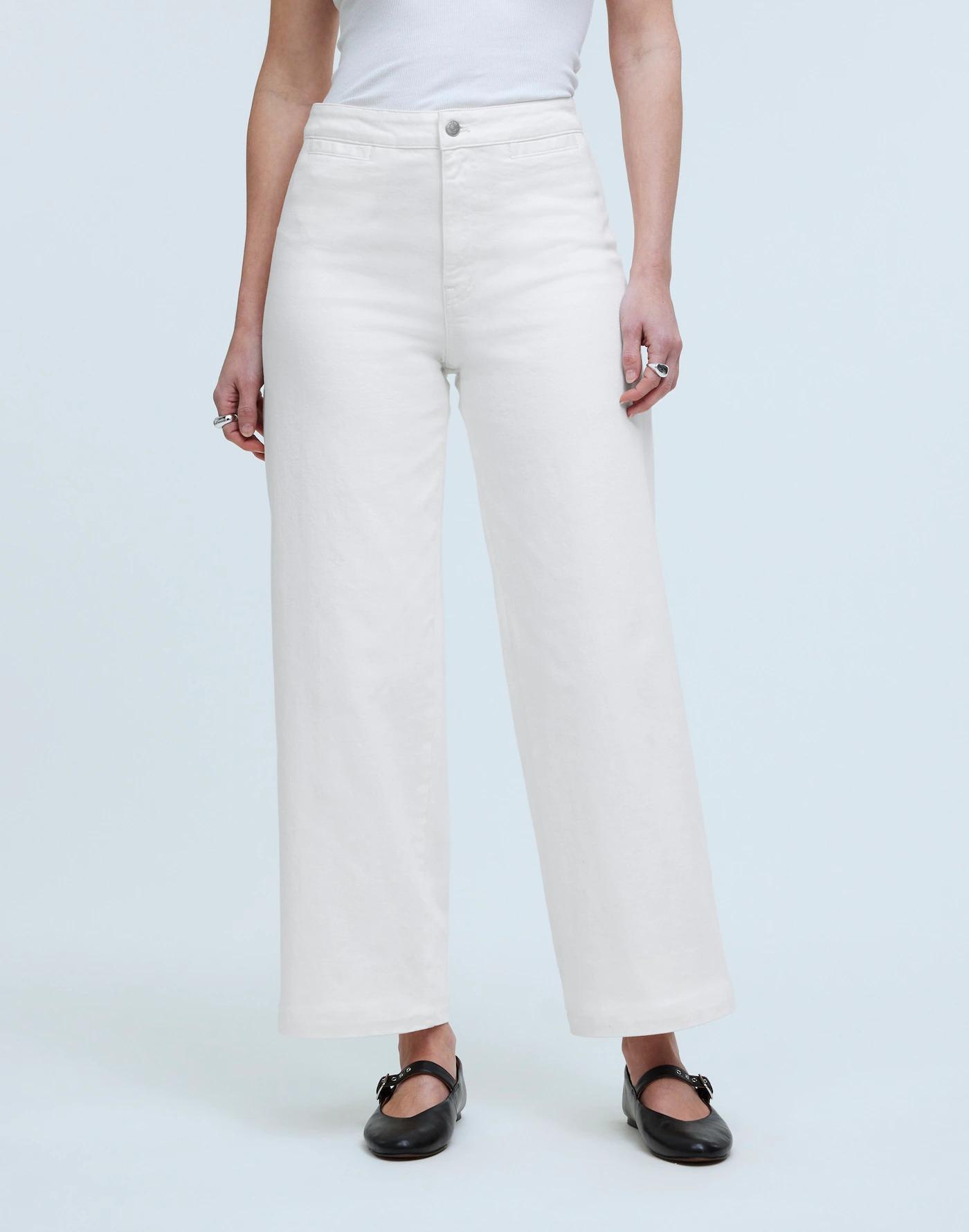 The Curvy Emmett Wide-Leg Jean in Tile White: Welt Pocket Edition Product Image