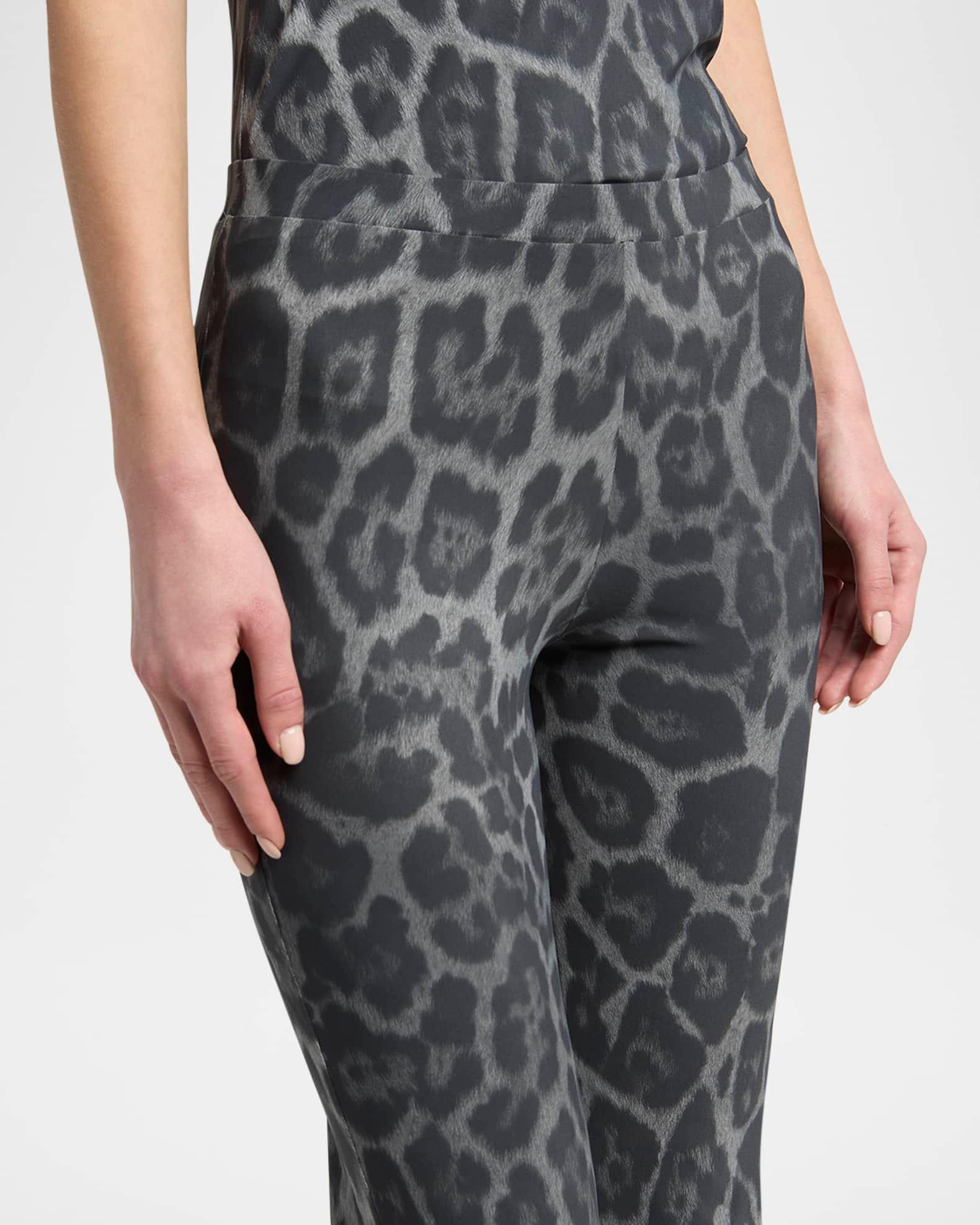 Flared Leopard Print Pants Product Image
