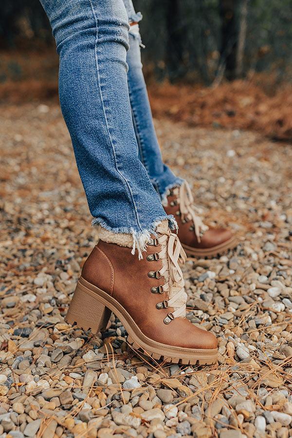 The Pine Faux Leather Bootie In Chocolate Product Image