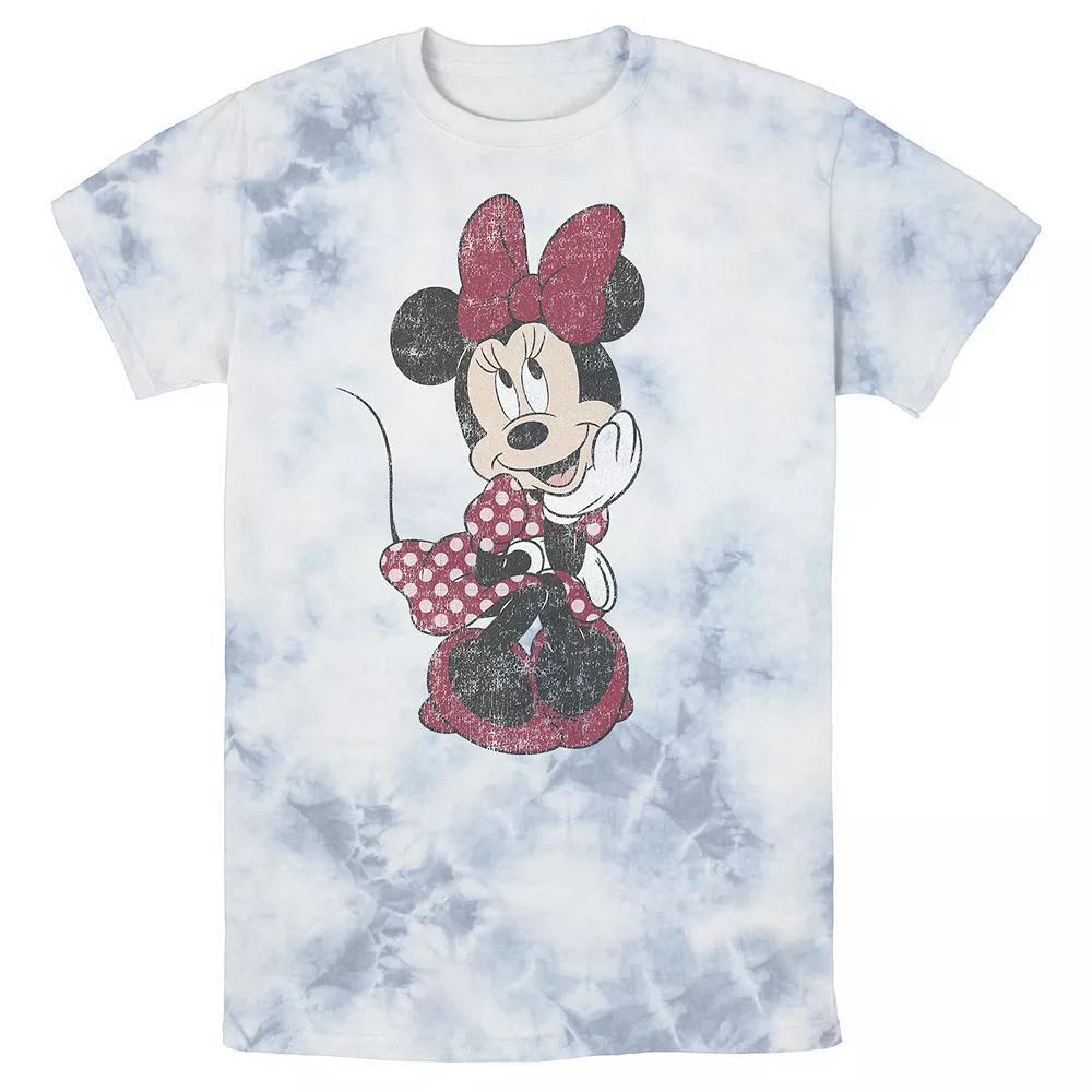 Disney's Minnie Mouse Men's Shy Vintage Bomabrd Wash Tee, Size: Small, Blue Pink Light Yellow Product Image
