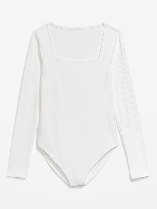 Long-Sleeve Rib-Knit Bodysuit Product Image