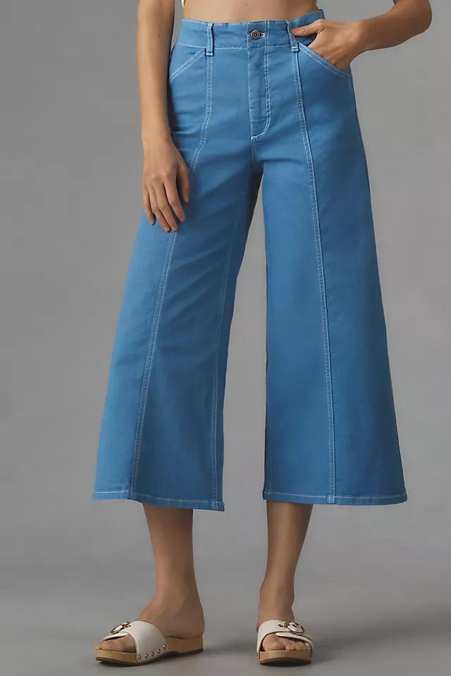 The Delaney Crop Clean-Seamed High-Rise Wide-Leg Jeans by Maeve Product Image