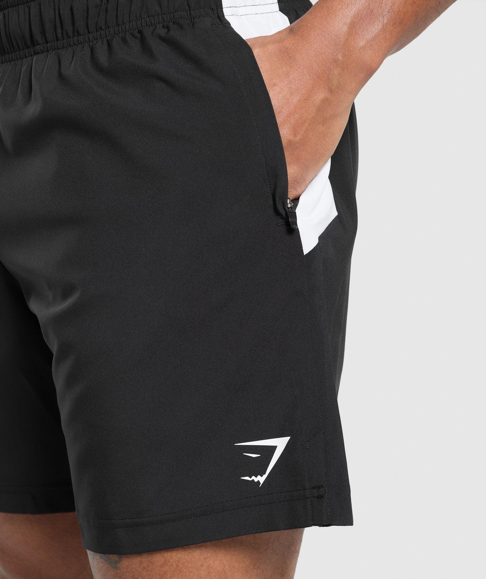 Gymshark Sport Panel 7" Shorts - Black/White Male Product Image