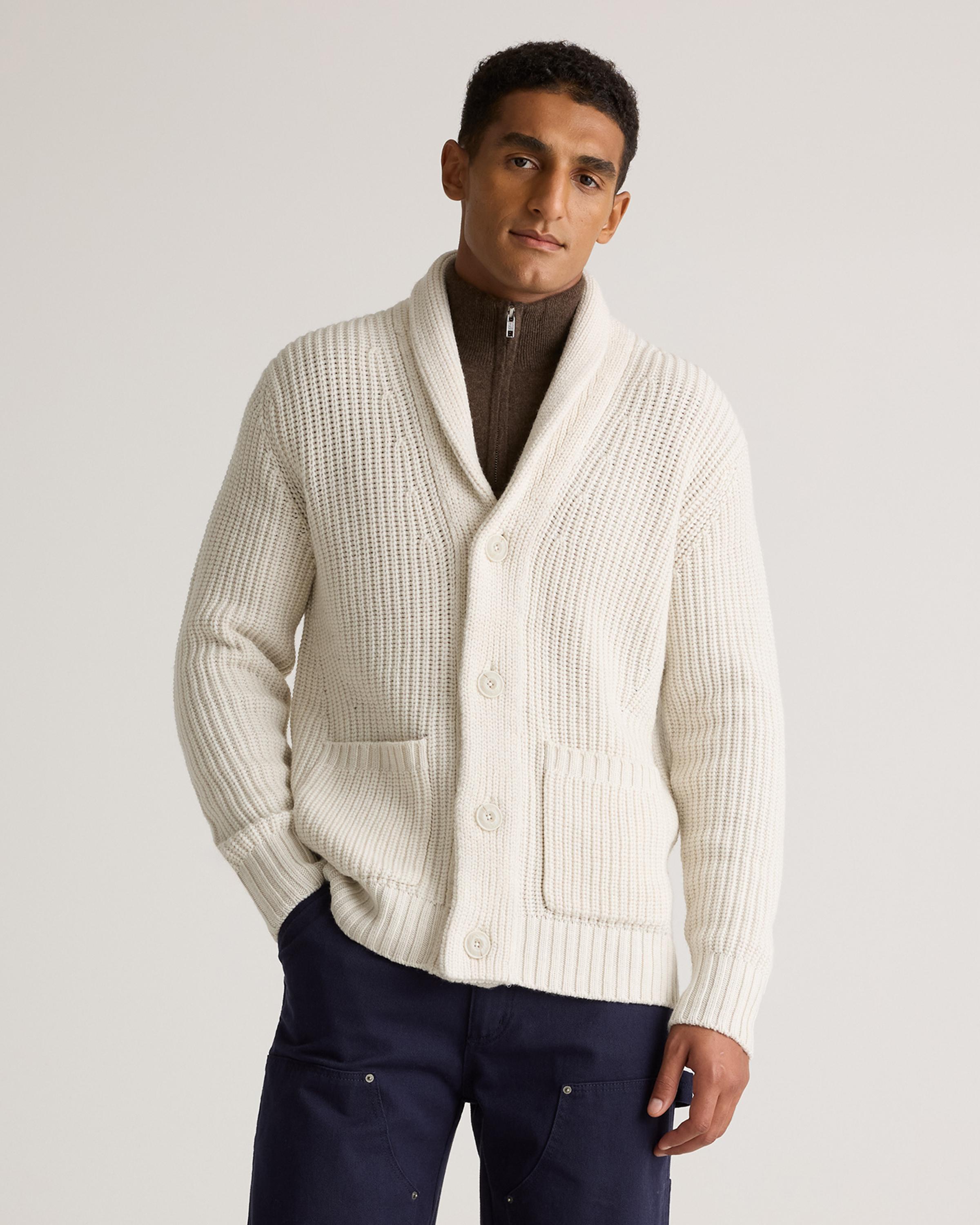 Australian Merino Wool Shawl Collar Cardigan Product Image