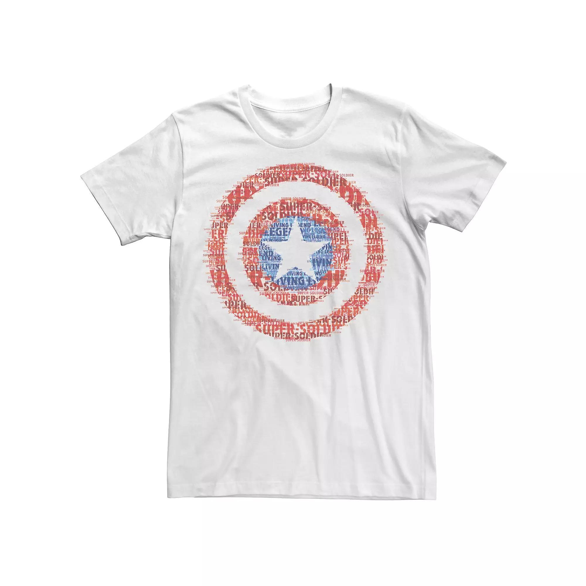 Men's Marvel Captain America Glitched Shield Tee, Size: Medium, White Product Image