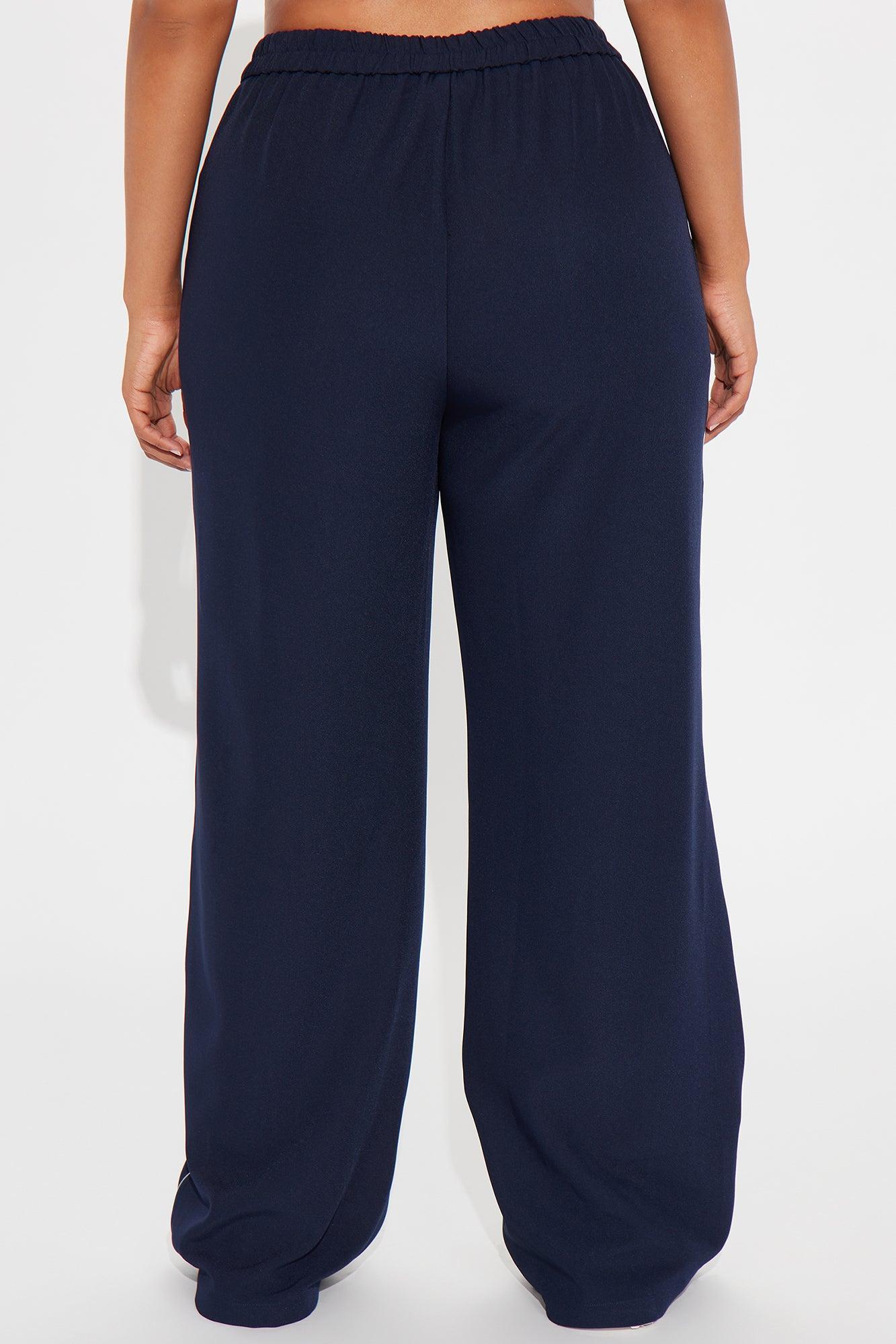 Camryn Wide Leg Trouser Pant - Navy Product Image