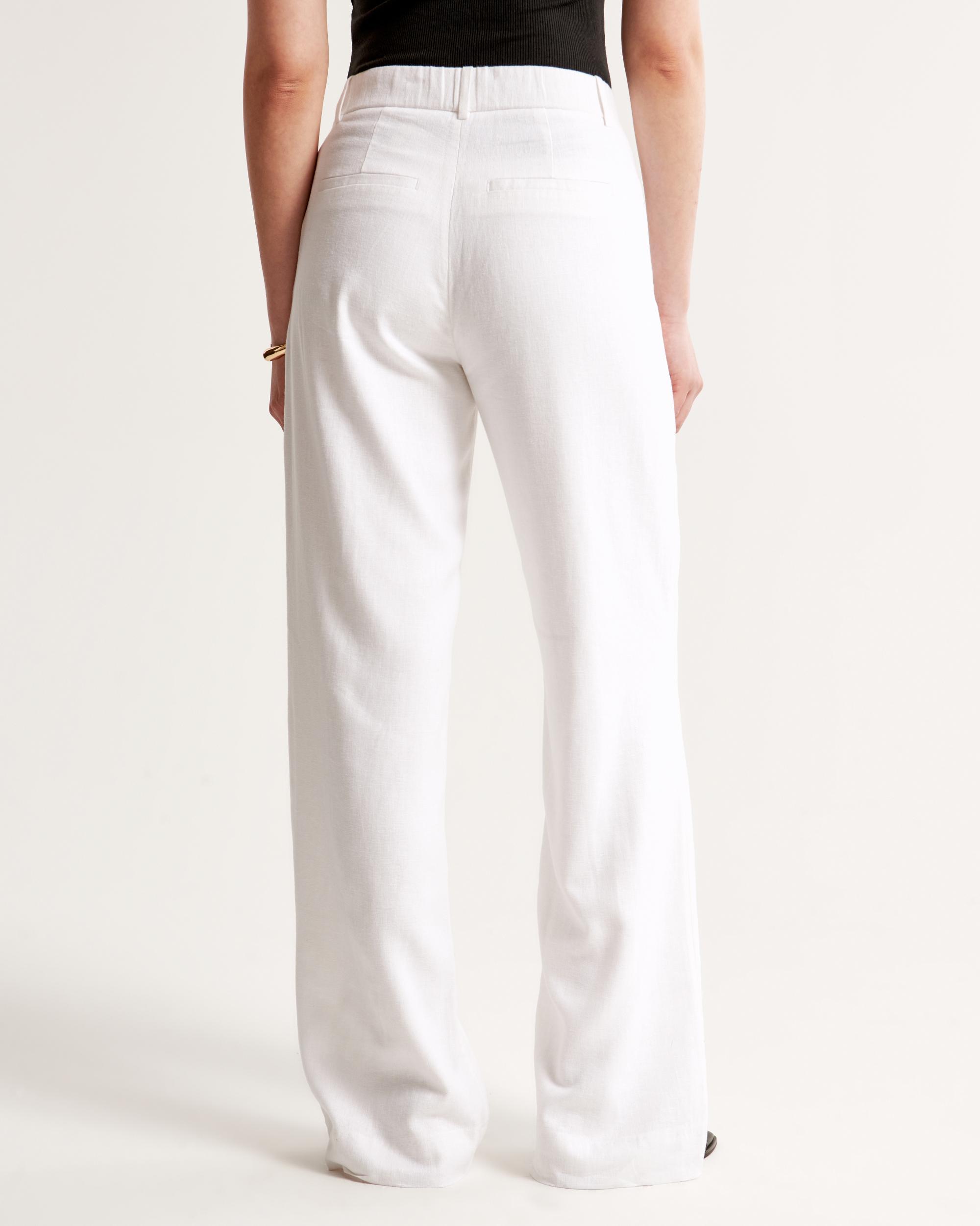 A&F Sloane Low Rise Tailored Linen-Blend Pant Product Image