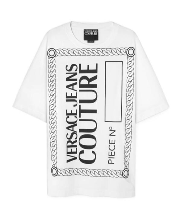 VERSACE Logo Printed T-shirt In White Product Image