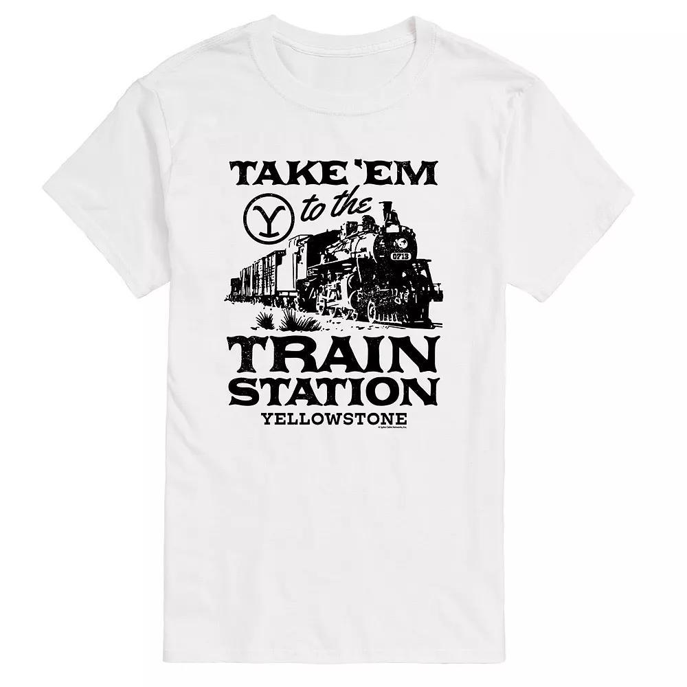 Big & Tall Yellowstone Train Station Tee, Men's,  Product Image