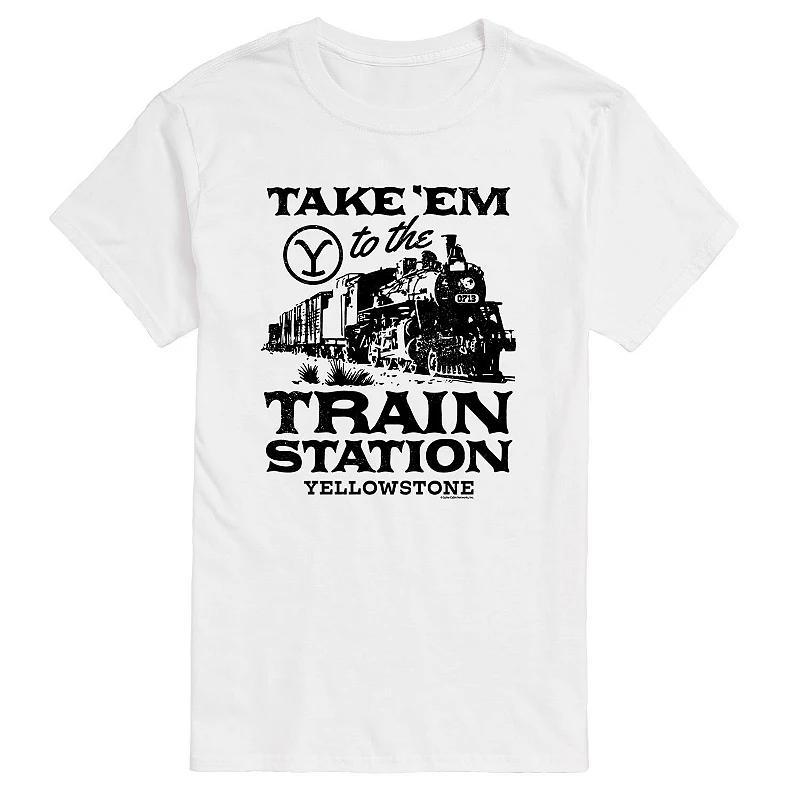 Big & Tall Yellowstone Train Station Tee, Men's,  Product Image