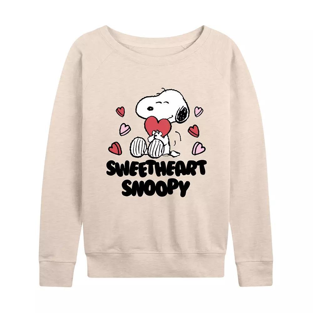 Women's Peanuts Sweetheart Snoopy French Terry Long Sleeve Tee,  Product Image