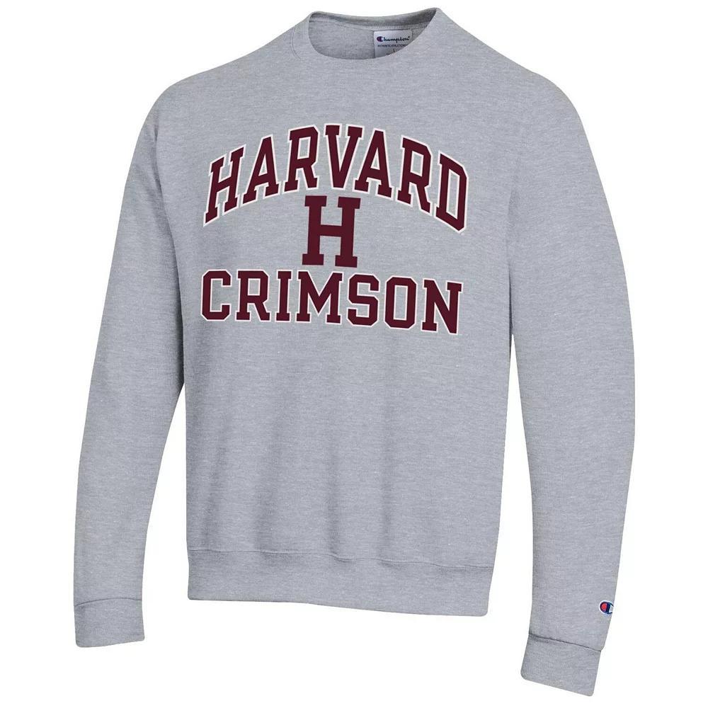 Men's Champion Heather Gray Harvard Crimson High Motor Pullover Sweatshirt,  Product Image
