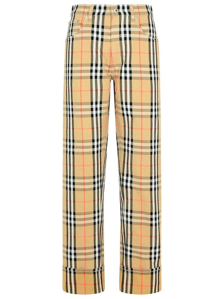 Checked Track Pants In Yellow Product Image