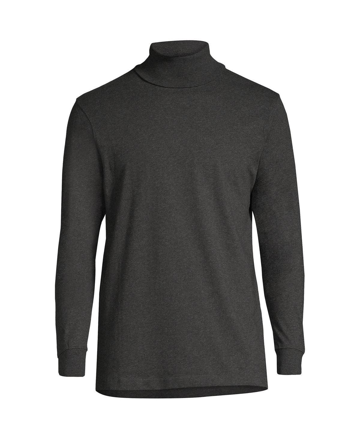 Men's Lands' End Super-T Turtleneck, Size: Large, Dark Grey Heather Product Image