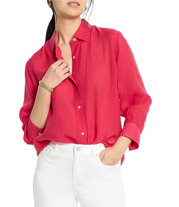 NIC + ZOE Breeze Point Collar Bracelet Sleeve Button Front Shirt Product Image