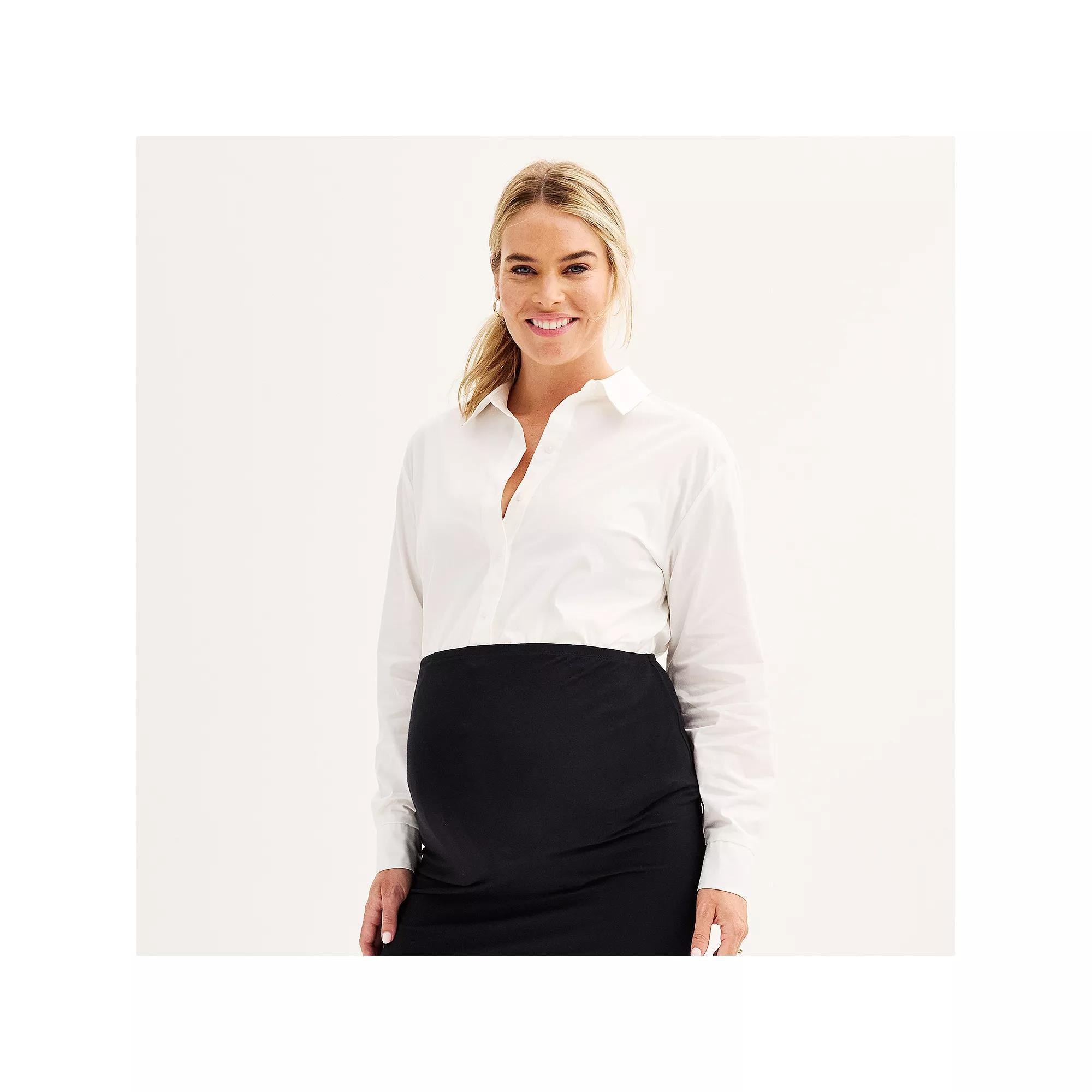 Maternity Sonoma Goods For Life® Button Down Shirt, Women's, Size: XXL-MAT, Pink Hoodie Product Image