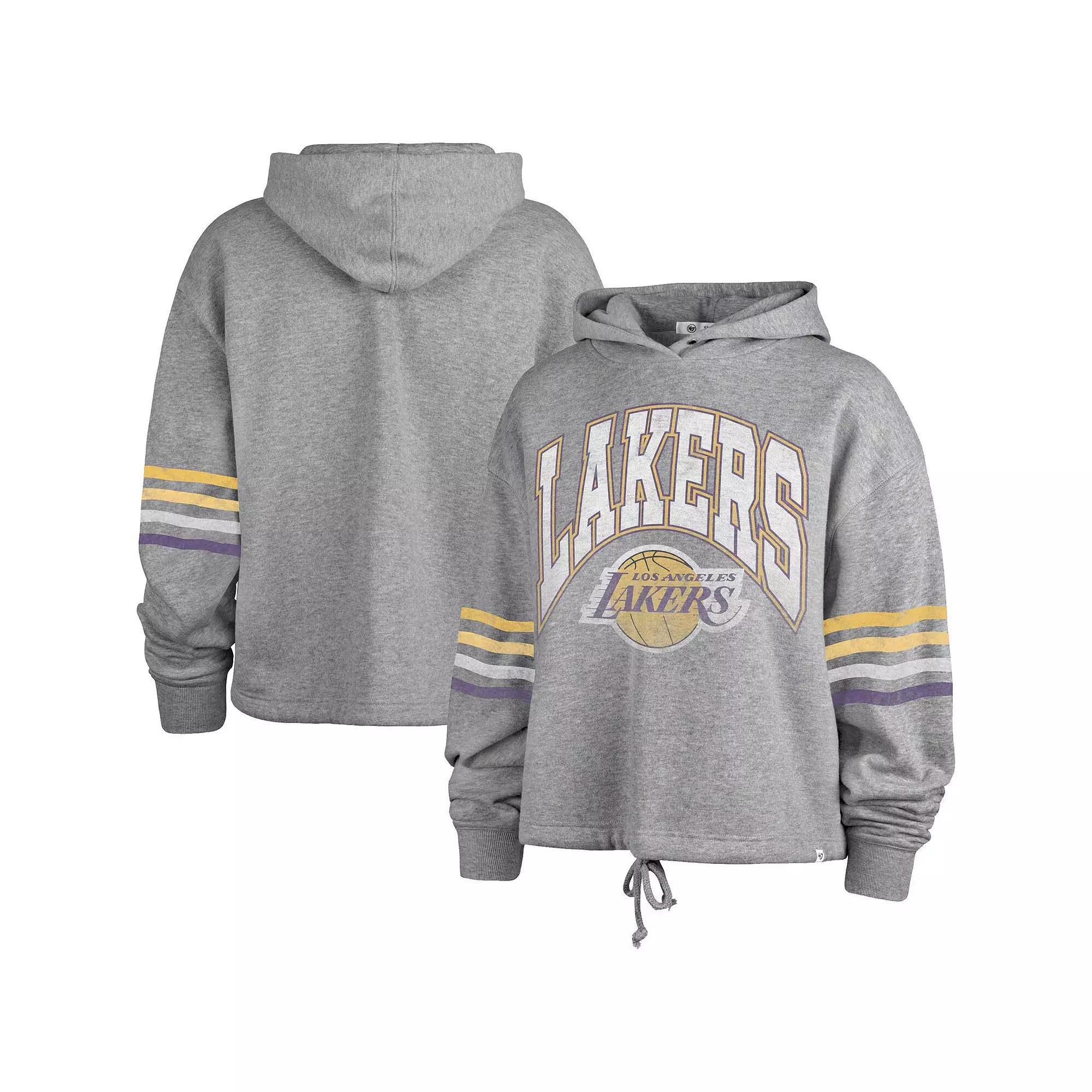 Women's '47  Gray Los Angeles Lakers Upland Bennett Pullover Hoodie, Size: Medium, Grey Product Image