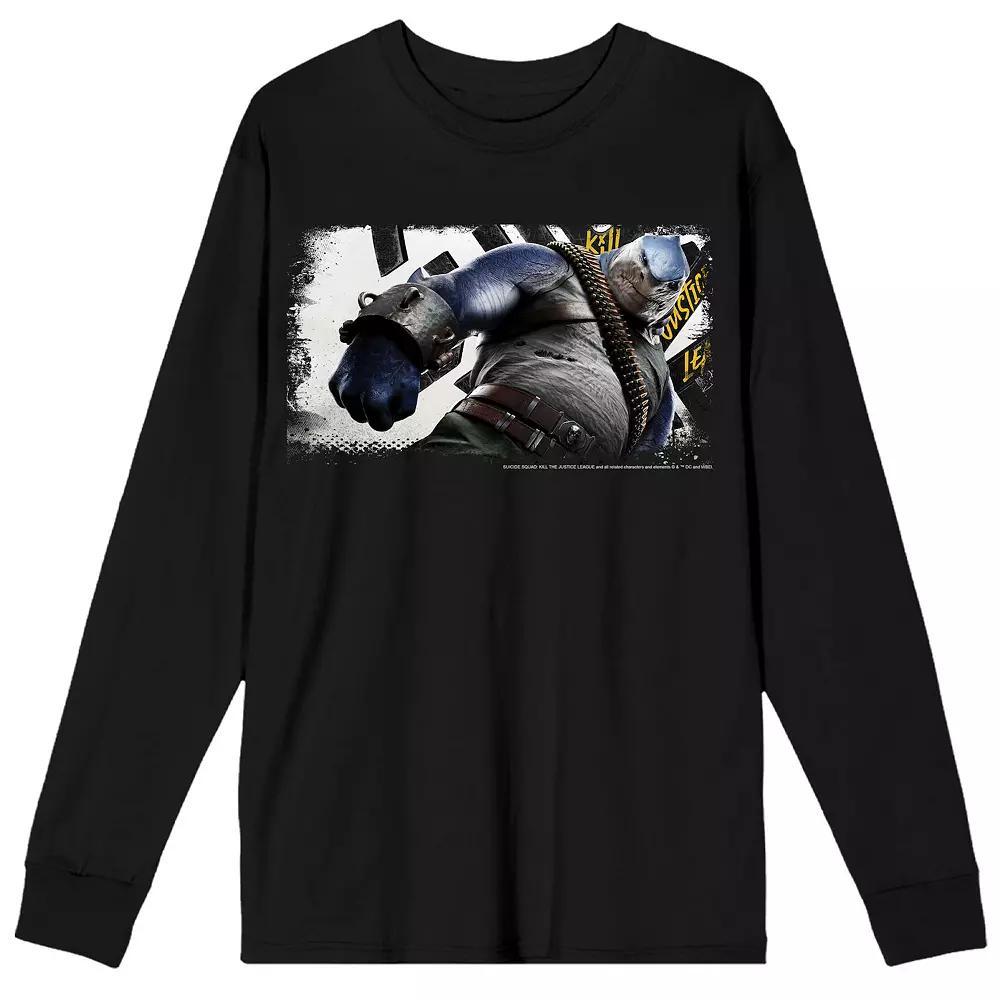 Men's DC Comics Suicide Squad King Shark Long Sleeve Graphic Tee, Size: Large, Black Product Image