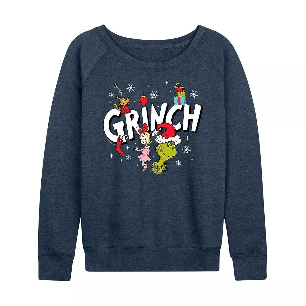 Women's Dr. Seuss The Grinch Logo Group French Terry Long Sleeve Tee, Girl's,  Product Image