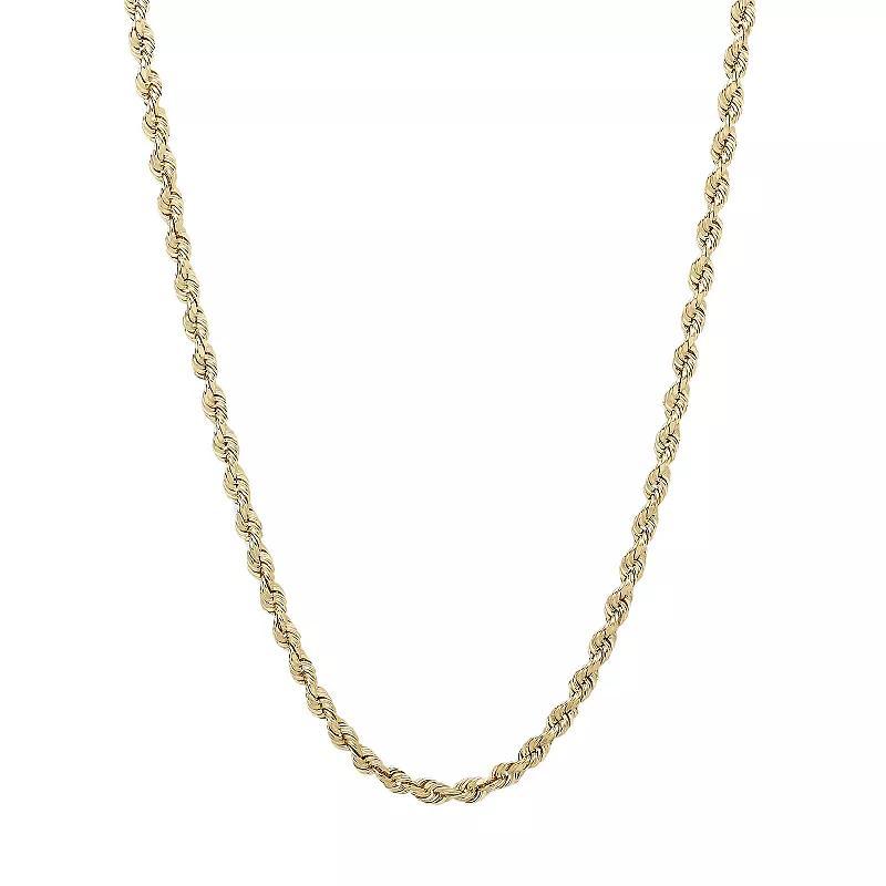 Everlasting Gold 14k Gold Rope Chain Necklace, Womens Yellow Product Image