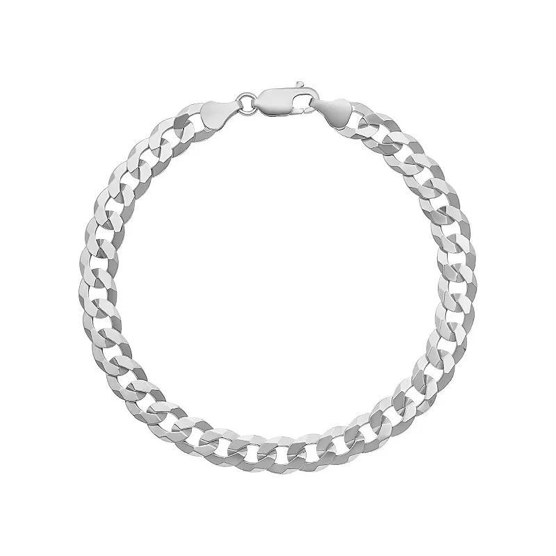 Mens PRIMROSE Sterling Silver Flat Curb Chain Bracelet Product Image