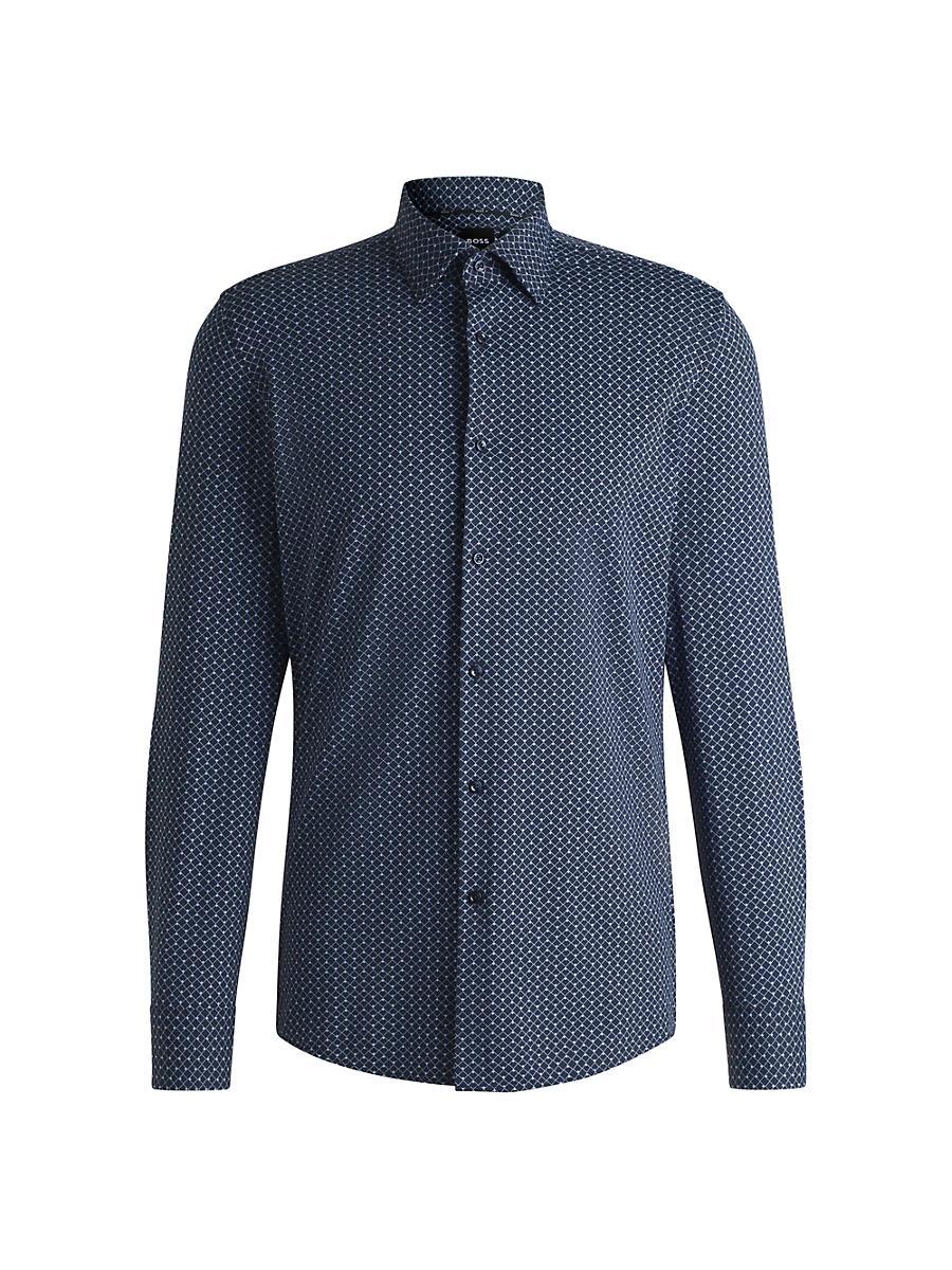 Mens Slim-Fit Shirt in Printed Performance-Stretch Material Product Image
