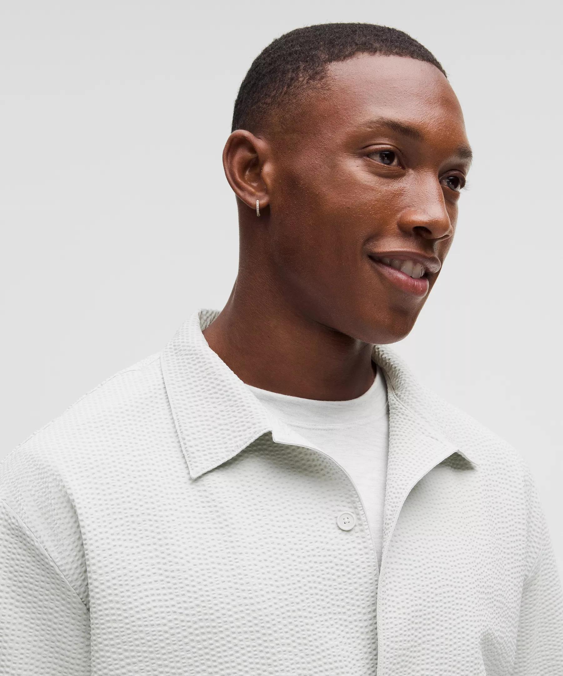 Textured Camp Collar Short-Sleeve Shirt Product Image