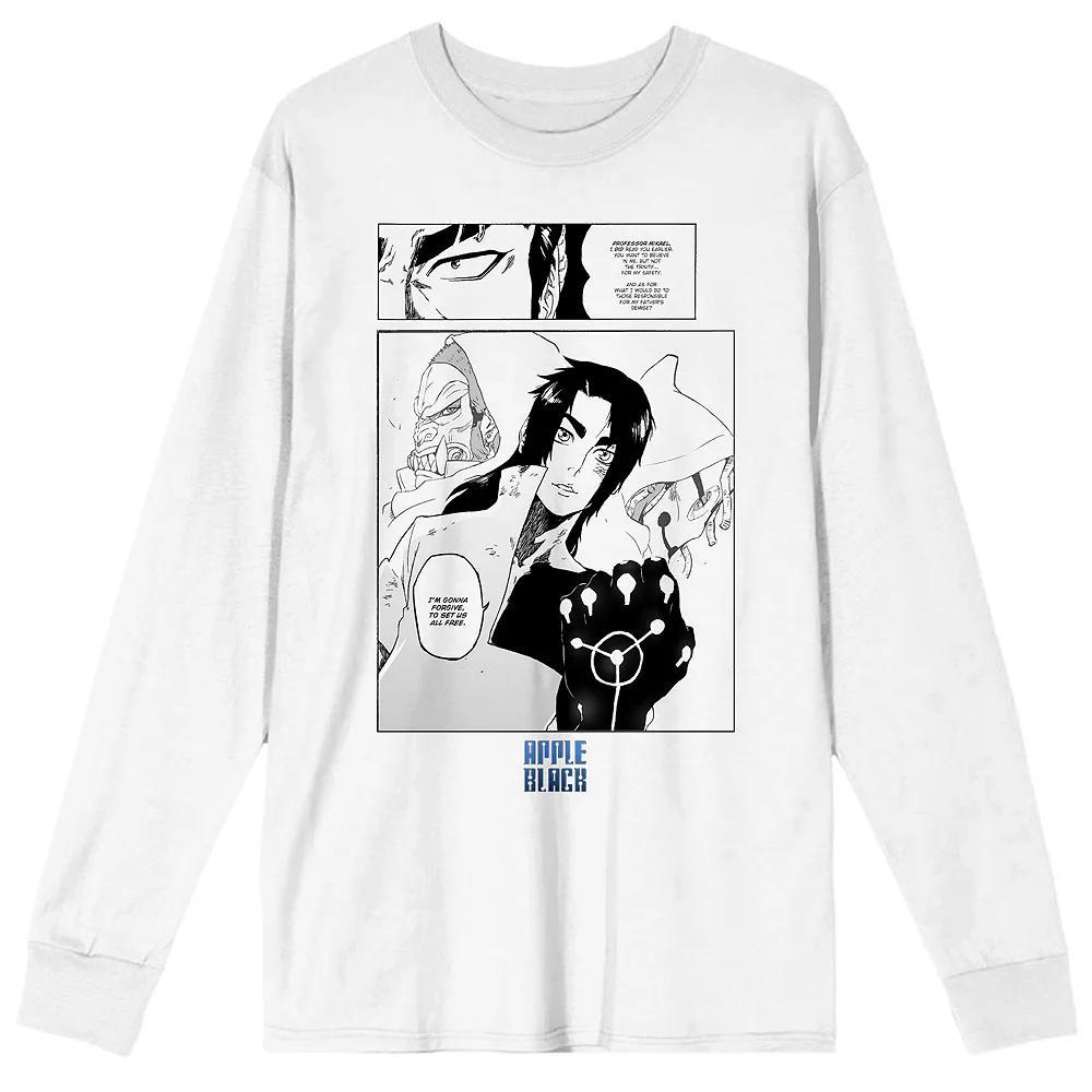 Men's Apple Black Manga Page Sano Long Sleeve Graphic Tee,  Product Image