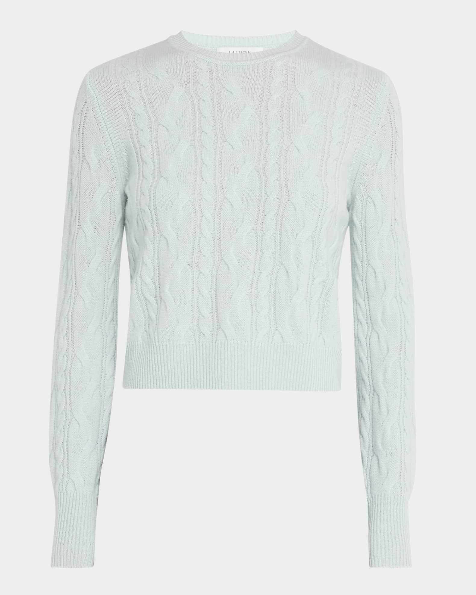 Cashmere Shrunken Cable-Knit Sweater Product Image