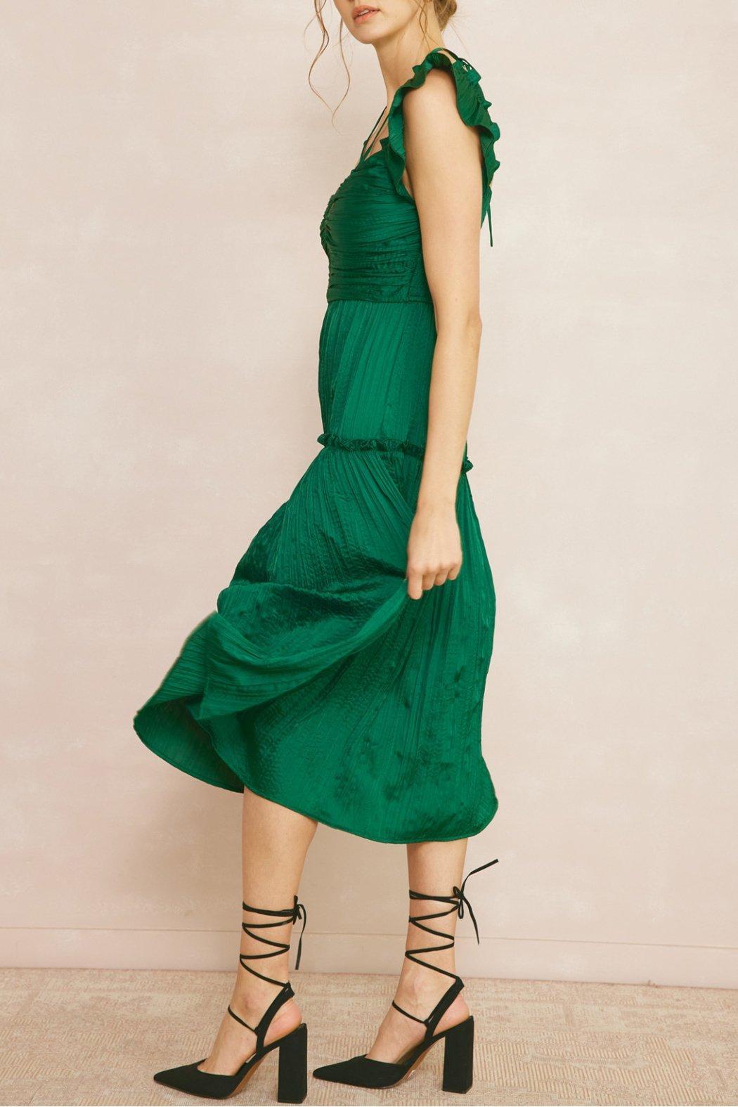 Ruffled Halter Midi Dress Product Image