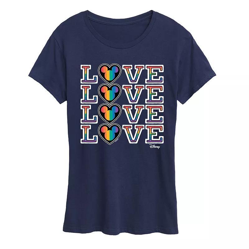 Disneys Mickey Mouse Womens Love Stacked Graphic Tee Product Image