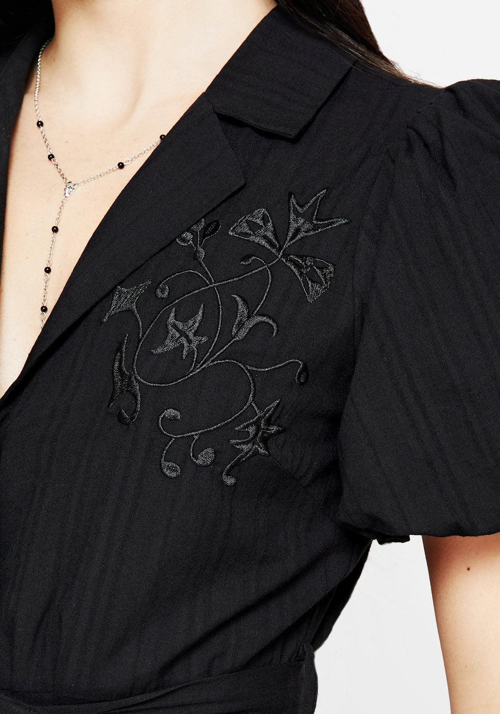 Herbalist Embroidered Mini Shirt Dress Product Image