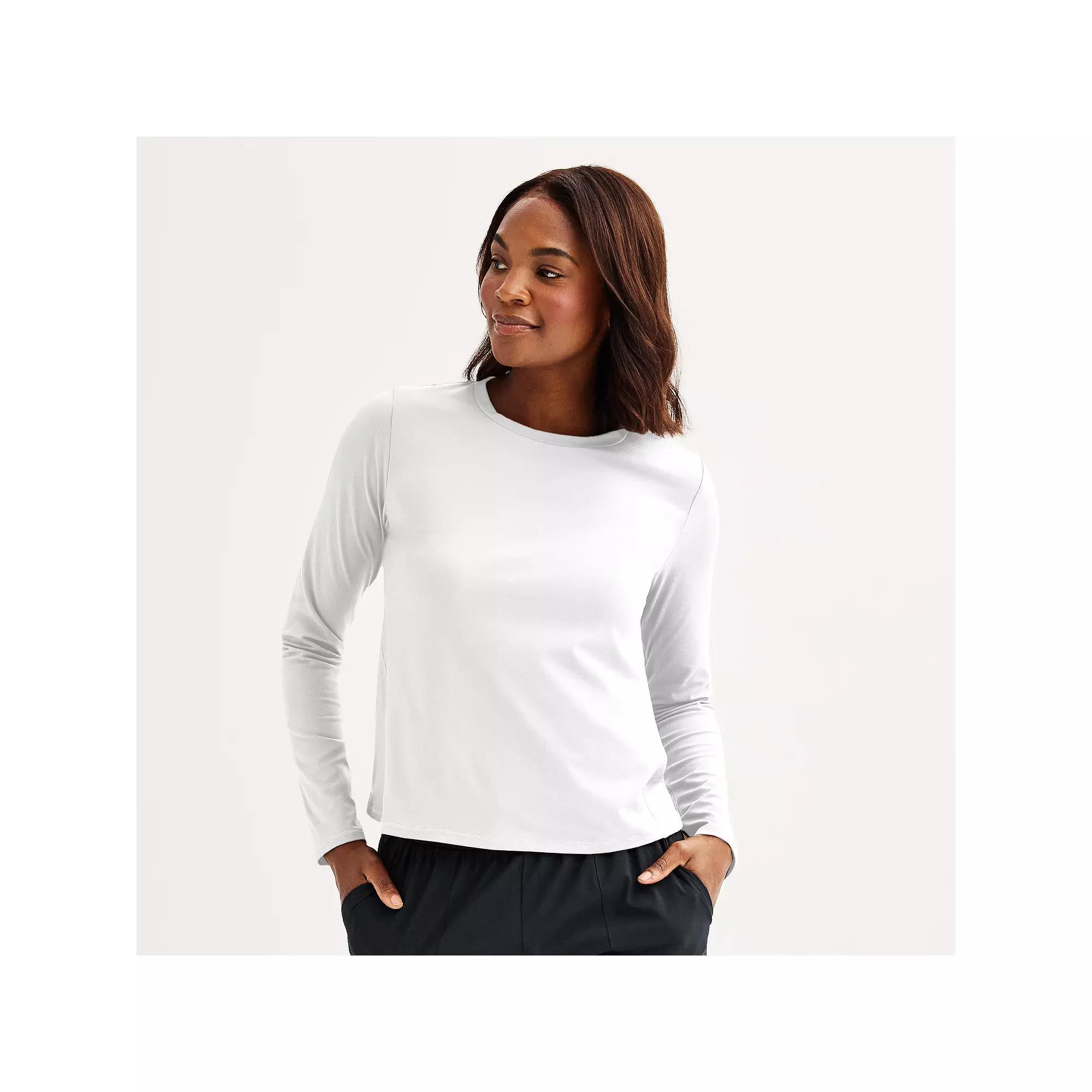 Women's Tek Gear® Essential Soft Long Sleeve Top, Size: XL, Modern White Product Image