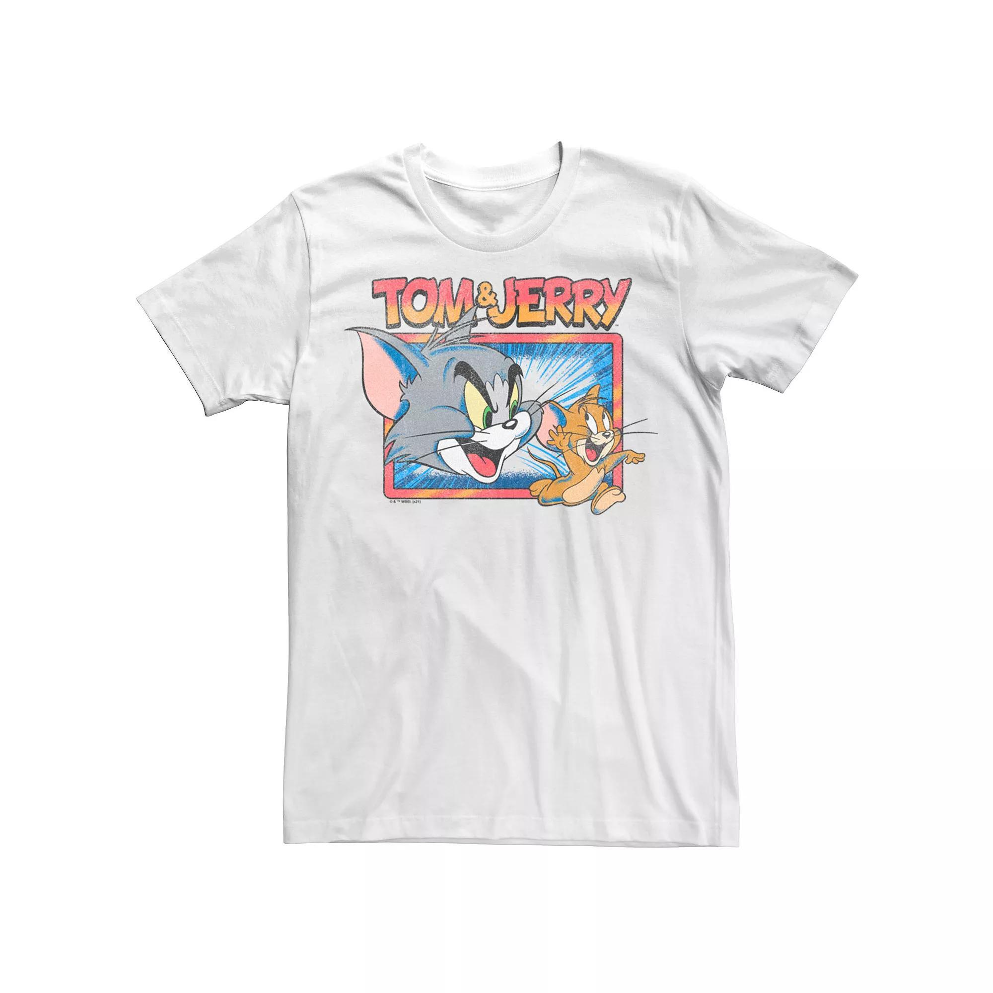 Men's Tom And Jerry Funny Tom Tee, Size: XL, White Product Image