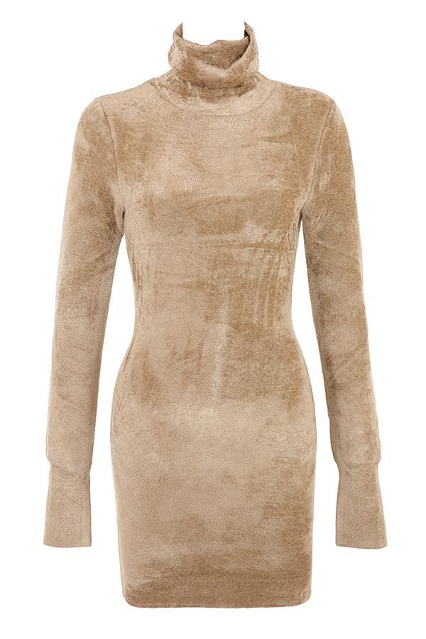 Taya Fawn Chenille Mini Dress Product Image