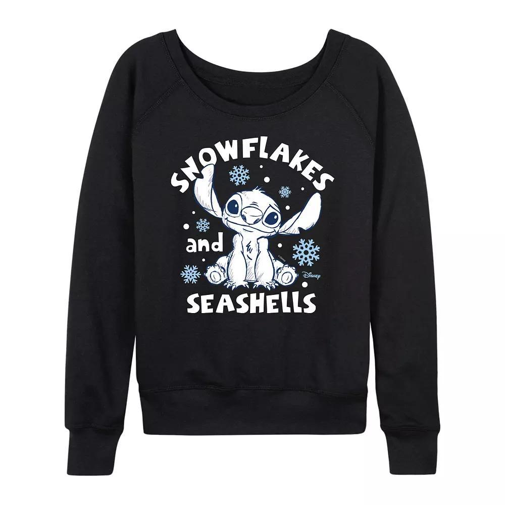 Disney's Lilo & Stitch Women's Snowflakes & Seashells French Terry Long Sleeve Tee,  Product Image