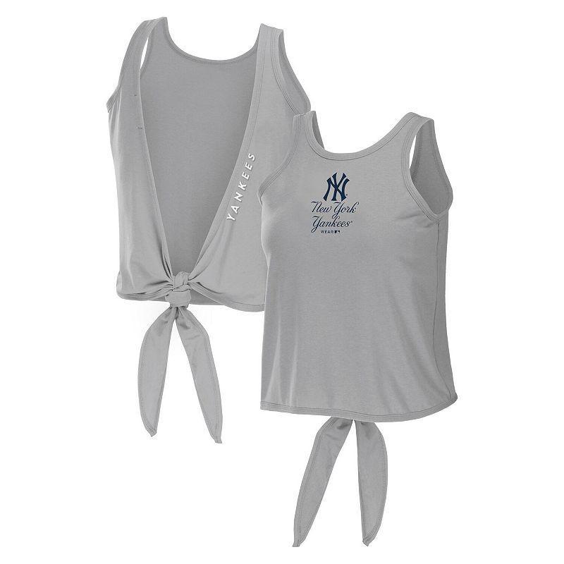 Womens WEAR by Erin Andrews Gray New York Yankees Open Back Twist Tie Tank Top Product Image