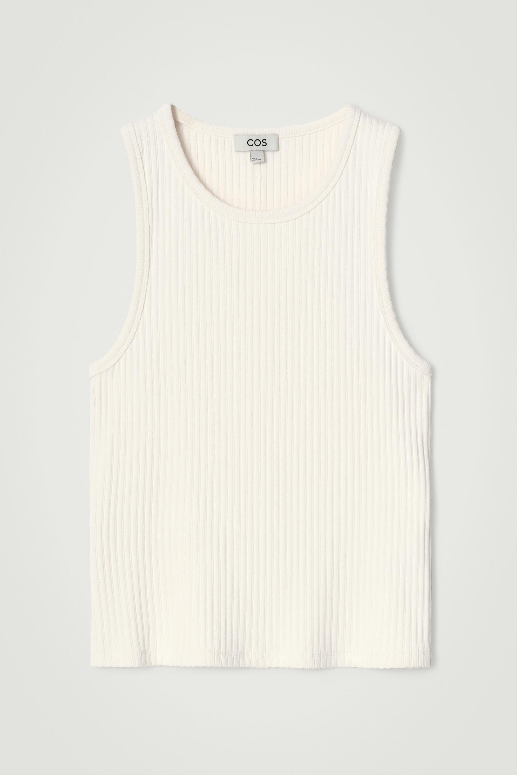 SLIM RIBBED-KNIT COTTON TANK TOP Product Image